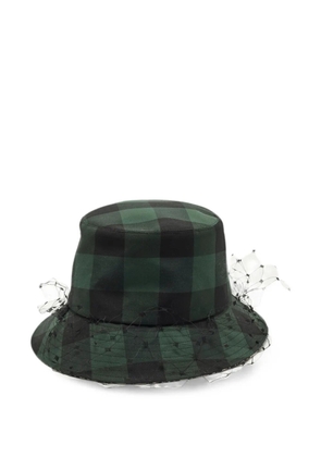 Christian Dior Pre-Owned check-pattern mesh-trim bucket hat - Green