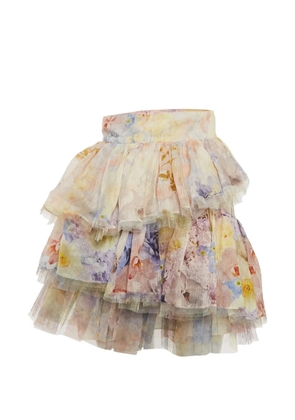 ZIMMERMANN Rhythmic tiered mini skirt - Neutrals