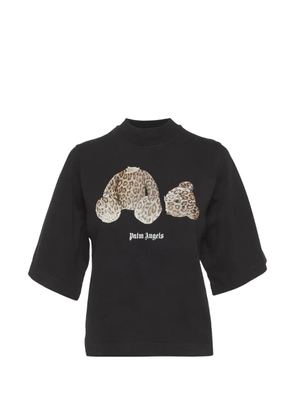 Palm Angels Teddy-print mock-neck T-shirt - Black