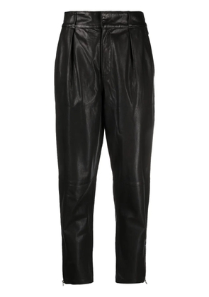 IRO Stara high-waist leather tapered trousers - Black