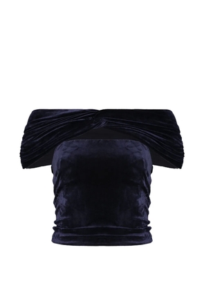 Alberta Ferretti off-shoulder draped top - Blue