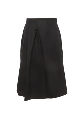 Jil Sander Pre-Owned pleated wool midi skirt - Black