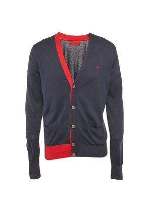 Carolina Herrera Vintage button-front cotton cardigan - Blue
