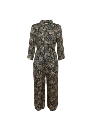 'S Max Mara geometric-print satin jumpsuit - Blue