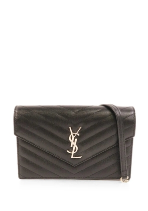 Saint Laurent Pre-Owned Cassandre leather shoulder bag - Black