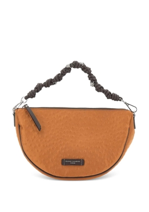 GIANNI CHIARINI small Cleo ostrich-effect shoulder bag - Orange