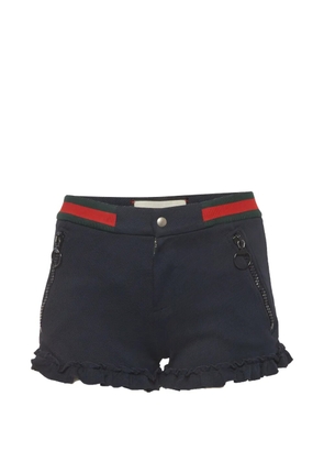 Gucci Pre-Owned Web-stripe ruffle shorts - Blue