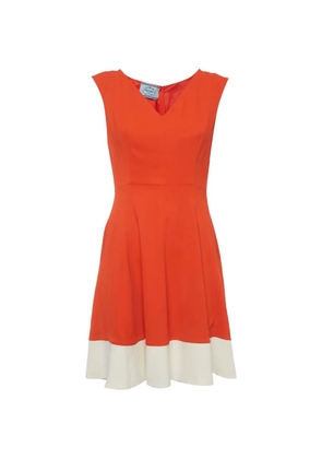 Prada Pre-Owned sleeveless crepe-texture midi dress - Orange