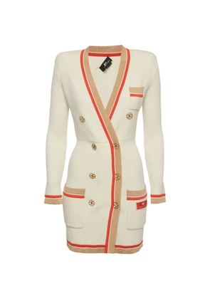 Elisabetta Franchi double-breasted knit mini dress - Neutrals