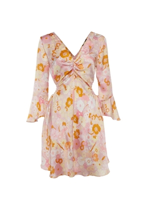 Maje floral-print satin mini dress - Pink