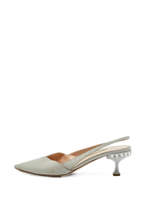 Miu Miu Pre-Owned croc-embossed slingback pumps - Blue