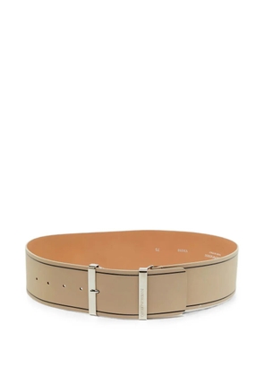 Emporio Armani Pre-Owned stripe-detail tongue-buckle belt - Neutrals