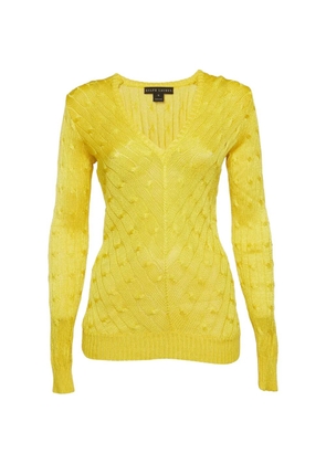 Ralph Lauren Vintage cable knit V-neck sweater - Yellow