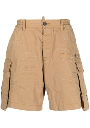 DSQUARED2 distressed-effect cargo shorts - Neutrals