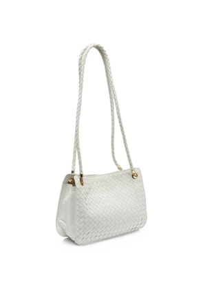 Bottega Veneta Pre-Owned Intrecciato-weave leather shoulder bag - White