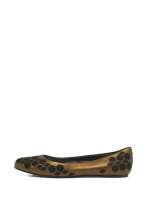 Ferragamo Pre-Owned metallic-leather ballet flats - Gold