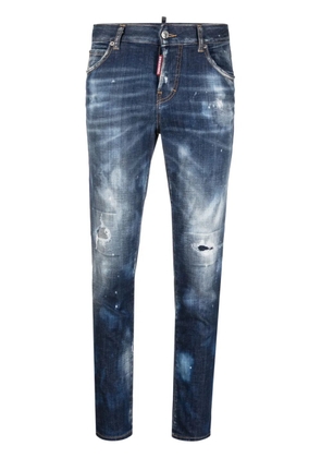 DSQUARED2 distressed-effect cropped jeans - Blue