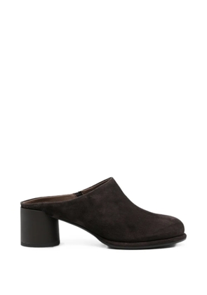 ADRIANNA FERETTI suede block-heel mules - Brown
