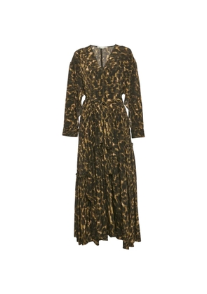 Stella McCartney Pre-Owned abstract-print silk mid dress - Green