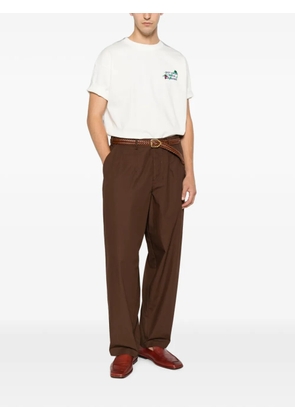 Universal Works pleated straight-leg trousers - Brown