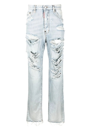 DSQUARED2 ripped low-rise straight-leg jeans - Blue