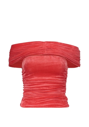 Alberta Ferretti ruched off-shoulder top - Red