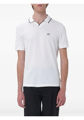 Emporio Armani logo-embroidered piqué shirt - White