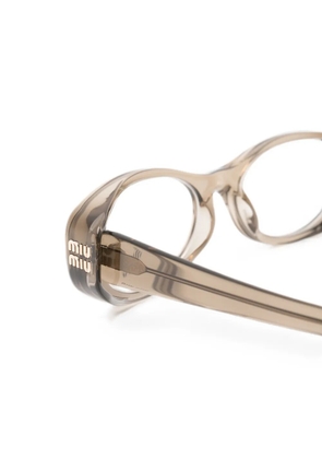 Miu Miu Eyewear oval-frame glasses - Brown