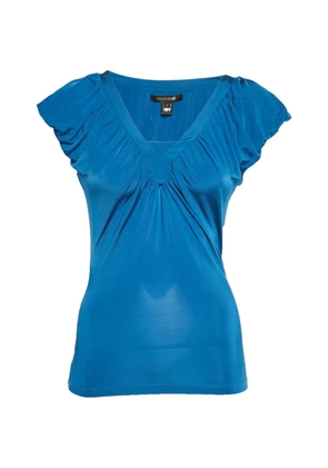 Roberto Cavalli Vintage ruched V-neck top - Blue