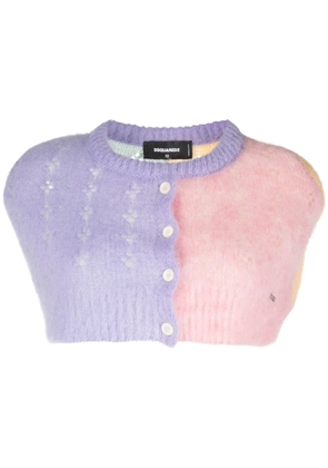 DSQUARED2 pointelle-knit brushed wool top - Purple