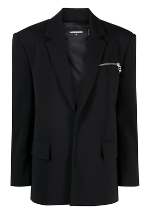DSQUARED2 logo-charm single-breasted blazer - Black