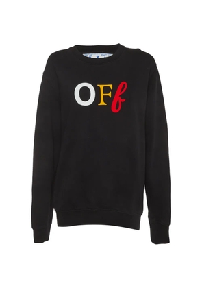Off-White Pre-Owned logo-print oversized sweater - Black