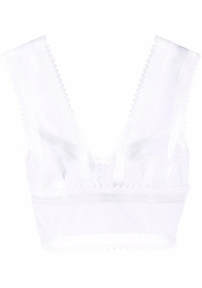 Alberta Ferretti embroidered cropped top - White