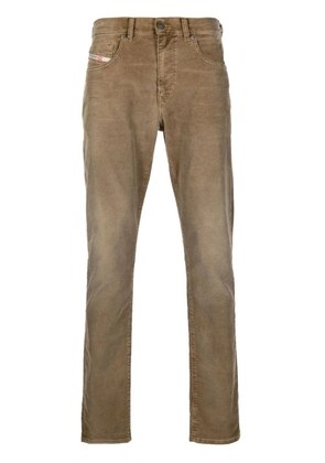 Diesel tapered bleach-wash corduroy jeans - Brown