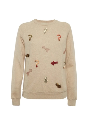 Stella McCartney Pre-Owned embellished knit sweatshirt - Neutrals