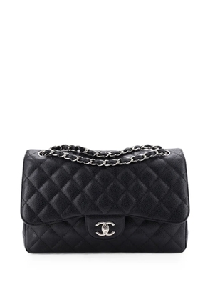 CHANEL Pre-Owned Classic Double Flap Bag Quilted Caviar Jumbo shoulder bag - Black