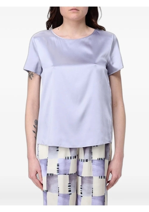 Emporio Armani satin-finish short-sleeve top - Purple