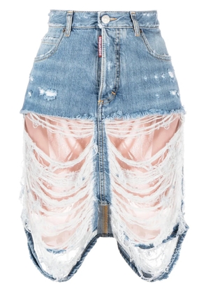 DSQUARED2 distressed denim skirt - Blue