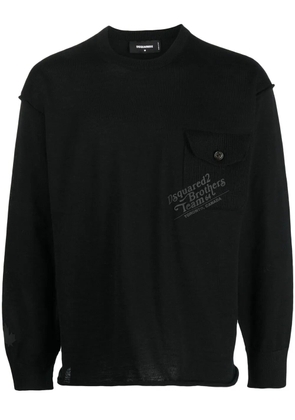 DSQUARED2 ribbed crew neck jumper - Black