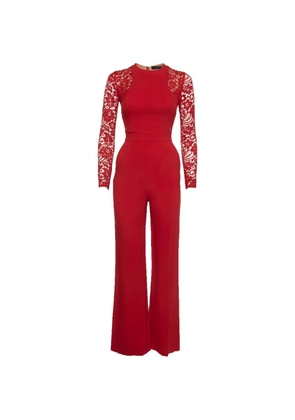 Elie Saab lace-panel jumpsuit - Red