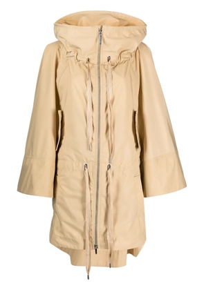 Alberta Ferretti high-tube-neck parka coat - Neutrals
