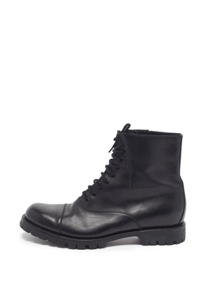 Gucci Pre-Owned lace-up leather combat boots - Black