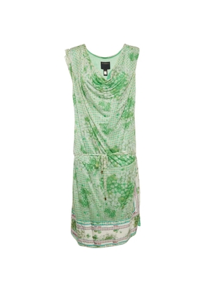 Roberto Cavalli Vintage cowl-neck tie-waist mini dress - Green