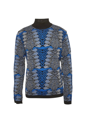 Versace Pre-Owned long-sleeve turtleneck wool sweater - Blue