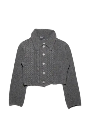 Enfants Riches Déprimés cable knit cropped cardigan - Grey