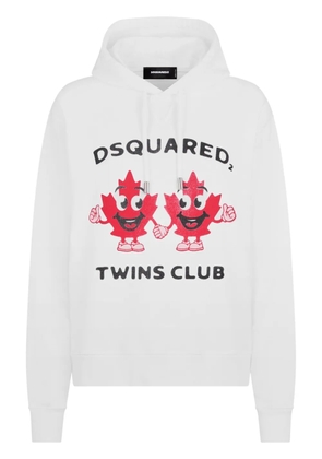 DSQUARED2 graphic-print jersey hoodie - White
