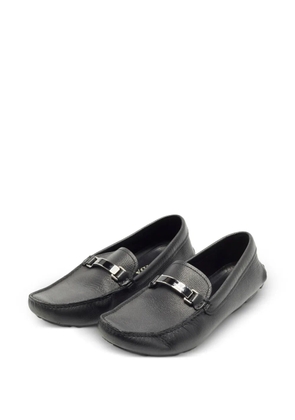 Prada Pre-Owned logo-detail leather driver loafers - Black