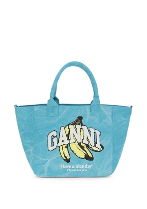GANNI banana-print tote bag - Blue