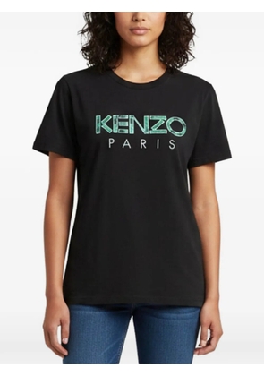 Kenzo Pre-Owned logo-embroidered short-sleeve T-shirt - Black