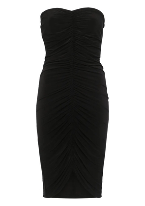 Norma Kamali strapless shirred dress - Black